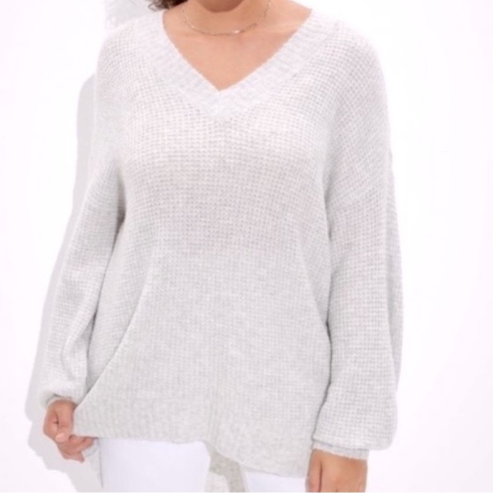 American Eagle Big Hug Oversized V-Neck Waffle Sweater